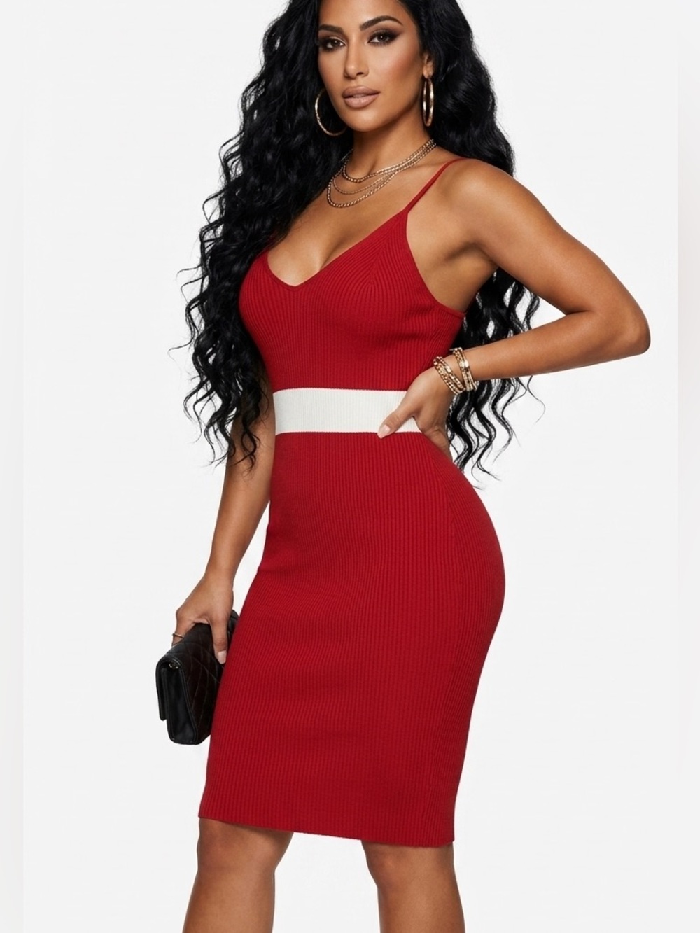 SIMONS | NWT HOT & DELICIOUS RIBBED MIDI DRESS